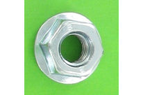 Nuts : Self-Locking Nuts - Slotted Flange Nut - Slotted Flange Nut, White Zinc Steel, DIN 6923