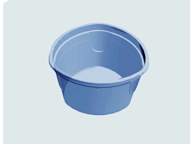 Injected plastic packaging for soup, fruit, ice cream…