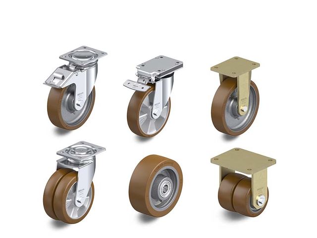 Wheels and castors with cast Blickle Besthane® polyurethane tread