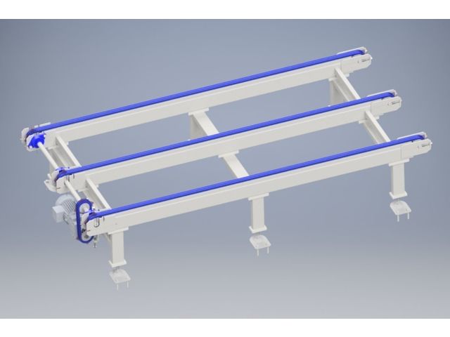 Chain conveyor for pallets