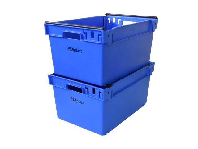 Bale-arm crates, stack and nesting box 53L (solid and/or perforated)