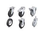 Wheels and castors with standard rubber tyres