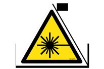 Laser radiation danger sign with picture