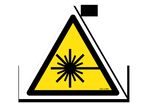 Laser radiation danger sign with picture