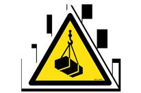 Suspended loads sign with picture