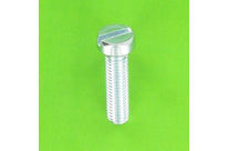 Metal Screws : Round Head - Slotted Cheese Head, DIN 84 - White Zinc Steel