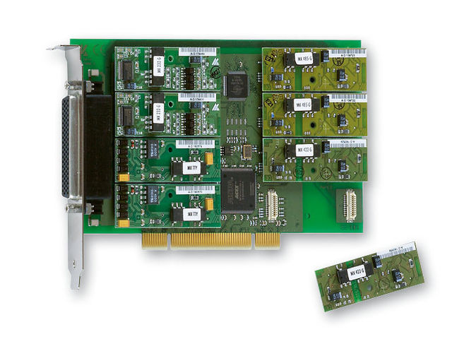 1- to 8-port serial interfaces, RS232, RS422, RS485, 20 mA CL, PCI Express