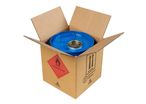 UN 4G box for 1 x 5L UN steel drum with flammable Liquid Hazard Label, 4G/X15/S - CODE 114