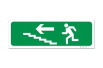 Left up-staircase picto evacuation sign