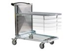 Ergonomic shelf-stacking trolley- wire-mesh trays 600×800