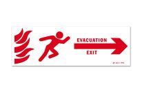 Fire evacuation sign exit on the left