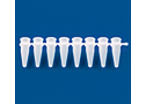 White strips of 8 PCR tubes without cap strips, PP