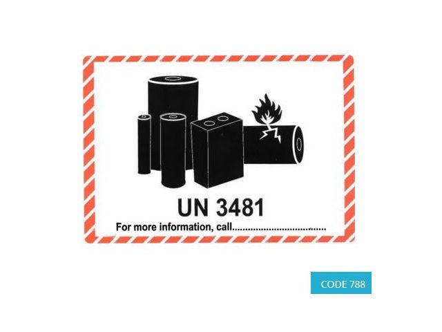 Lithium Battery Mark – UN 3481 (105 x 74mm) - CODE 788