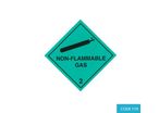 Class 2.2 (Non-flammable & Non-toxic Gases) Hazard Labels (100mm X 100mm) - CODE 119