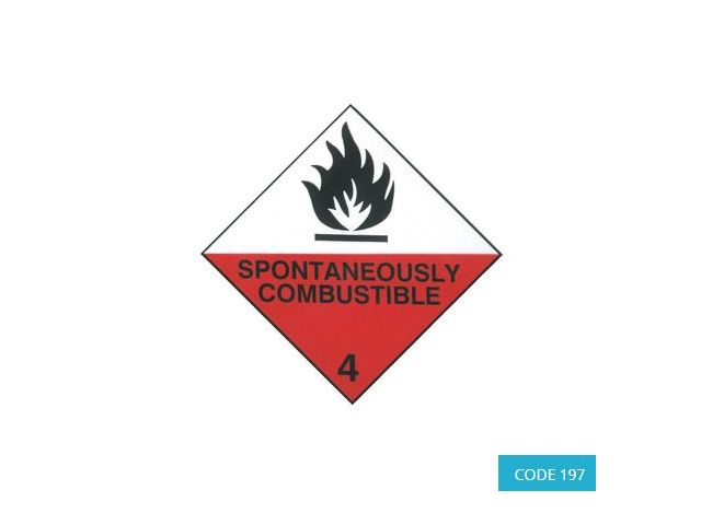 Class 4.2 (Spontaneous Combustion) Hazard Labels (100mm x 100mm) - CODE 197