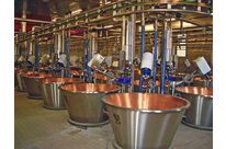 Mixer with wheel and variable speed for the cheese processing