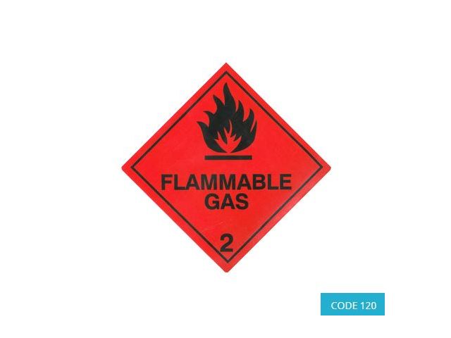 Class 2.1 (Flammable Gases) Hazard Labels (100mm x 100mm) - CODE 120