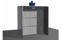 Painting booths with dry filtration