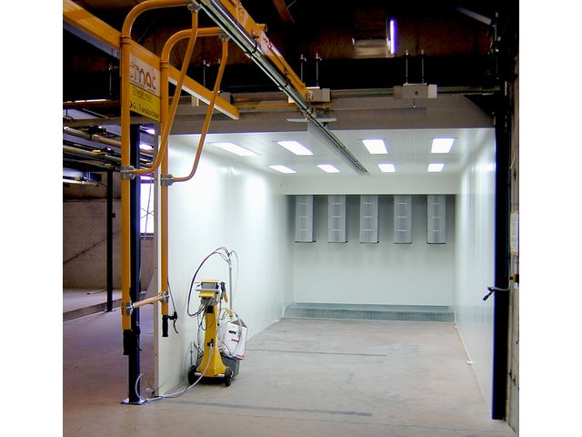 Powder paint spray booth
