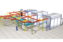 Manual spray painting line