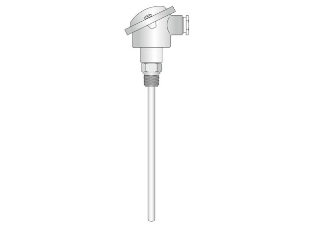 Probe with process connector without extension tube SI7 Straight Pt100
