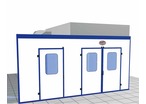 Pressurized booths with dry filtration