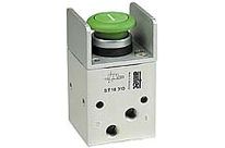 Push button valve with low actuating force