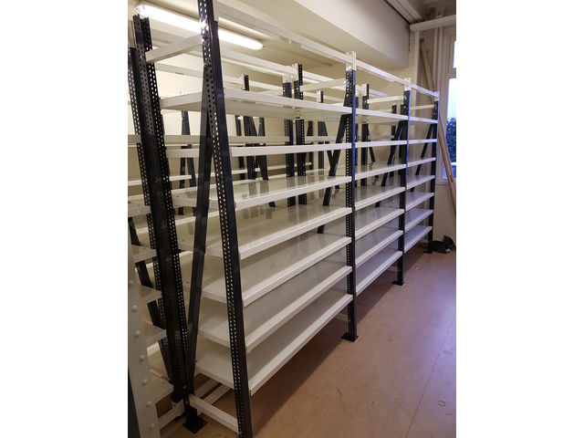 Shelves with wood or steel trays