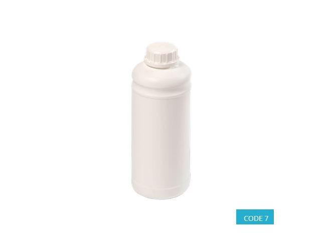 1L UN FHDPE Plastic Bottle, White, 1H1/Y/100 - CODE 7