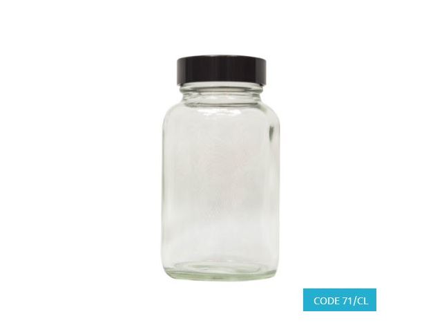 500ml Clear Glass Powder Jar - CODE 71/CL