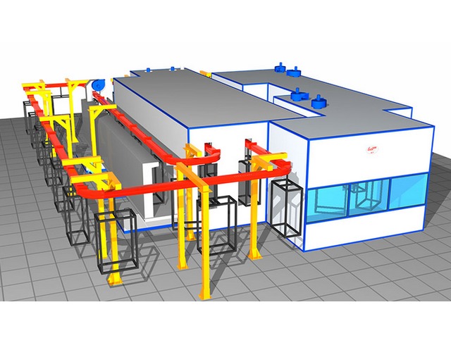Manual liquid spray painting line with steady feed