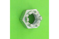 Nuts : Self-Locking Nuts - Slotted Nut - Slotted Nut, White Zinc Steel, DIN 935