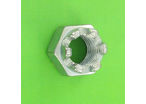 Nuts : Self-Locking Nuts - Slotted Nut - Slotted Nut, White Zinc Steel, DIN 935