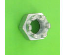Nuts : Self-Locking Nuts - Slotted Nut - Slotted Nut, White Zinc Steel, DIN 935