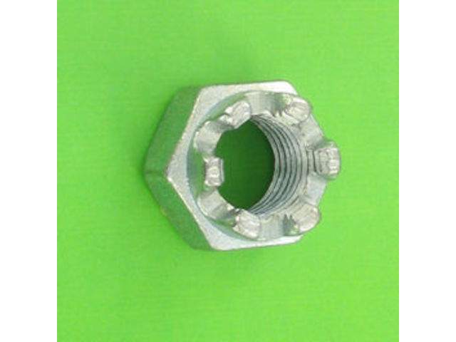 Nuts : Self-Locking Nuts - Slotted Nut - Slotted Nut, White Zinc Steel, DIN 935
