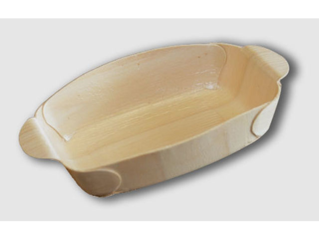 Oval thermo glued wooden tray for chocolate, pastry, dessert, cheese, pate, meat, deli…