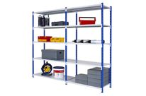 Painted shelving with FLICLASS steel sheet shelves | ManOrga