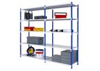 Painted shelving with FLICLASS steel sheet shelves | ManOrga