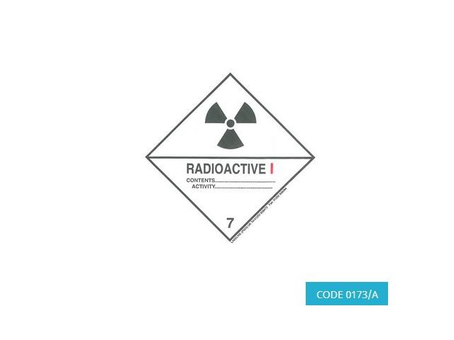 Class 7, Category 2 (Radioactive) Hazard Labels (100mm x 100mm) - CODE 0173/B
