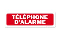 Alarm telephone warning sign
