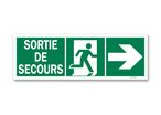 Emergency exit evacuation sign + picto right two-way door