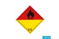 Class 5.2 (Organic Peroxide) Hazard Labels (100mm x 100mm) - CODE 199