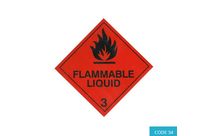 Class 3 (Flammable Liquid) Hazard Labels (100mm x 100mm) - CODE 34