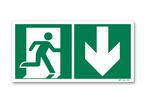 Right door descent picto evacuation sign