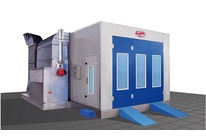 Pressurized booths for liquid painting with oven function