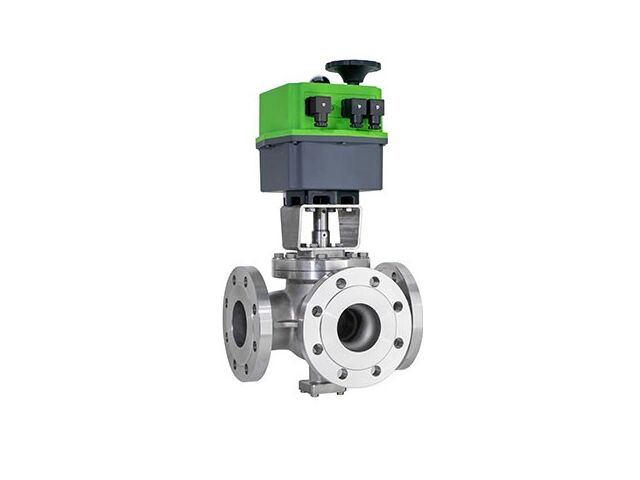 Type 4083 – Three-way ball sector valve with electric actuator