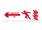 Fire evacuation sign exit on the right