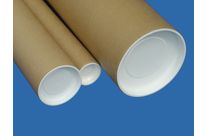Cardboard tube with plastic stopper