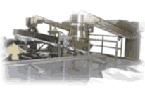 Feeding of shredding machine and packing group