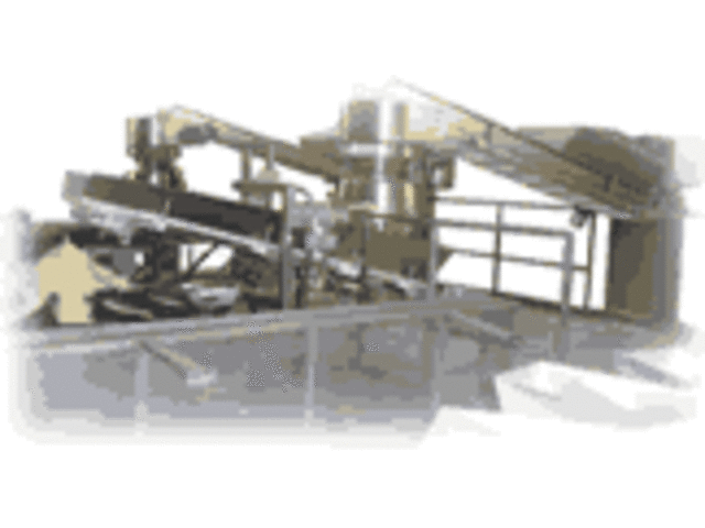 Feeding of shredding machine and packing group
